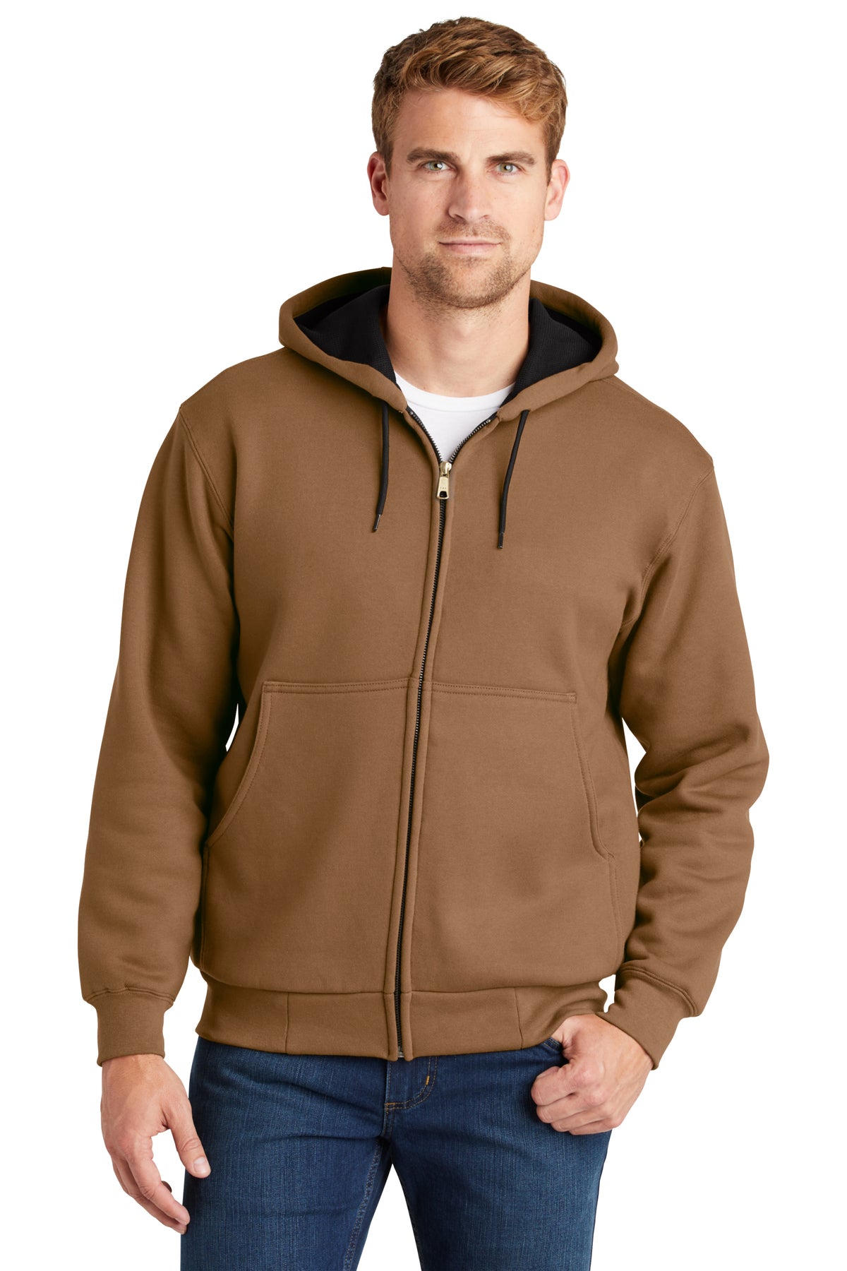 Thermal lined hot sale zipper hoodie